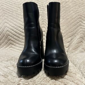 Black Leather Ankle Boots